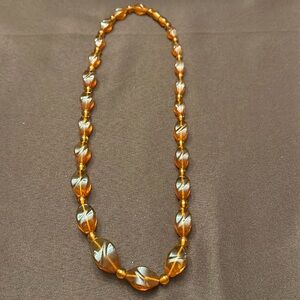 Vintage graduated citrine Czech glass 12 inch Bohemian necklace